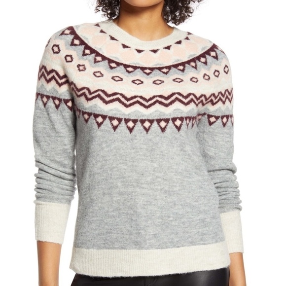 Halogen x Atlantic-Pacific Gray Pullover Sweater - Picture 1 of 6